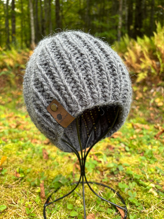 Wool Knit Beanie Gray