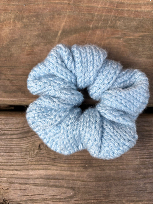 Knit Scrunchie Pale Blue